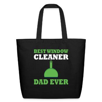 Best Window Cleaner Dad Ever - Eco-Friendly Cotton Tote - black - Front