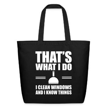 Funny Window Cleaner Apparel Window Washer - Eco-Friendly Cotton Tote - black - Front