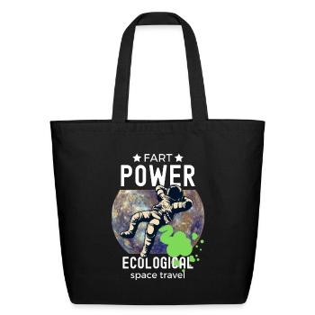 Fart Power Ecological Space Travel - Eco-Friendly Cotton Tote - black - Front