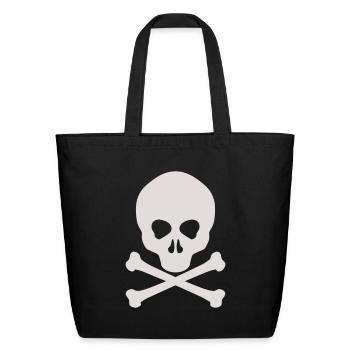 Skull and Bone - Eco-Friendly Cotton Tote - black - Front