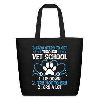 Vet School Graduate Future Vet Tech Student - Eco-Friendly Cotton Tote - black - Front