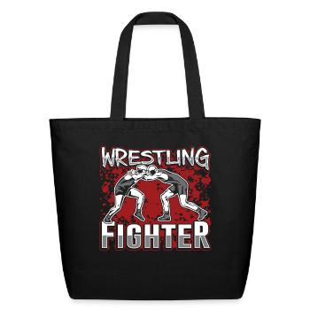 Wrestling Fighter Wrestle Wrestler Hobby - Eco-Friendly Cotton Tote - black - Front