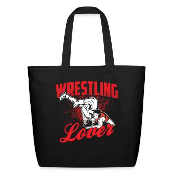 Wrestling Lover Hobby Wrestler Wrestle - Eco-Friendly Cotton Tote - black - Front