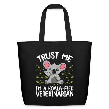 Veterinary Technician Koalafied Veterinarian - Eco-Friendly Cotton Tote - black - Front