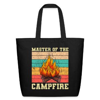 Master Of The Campfire Vintage Camping - Eco-Friendly Cotton Tote - black - Front