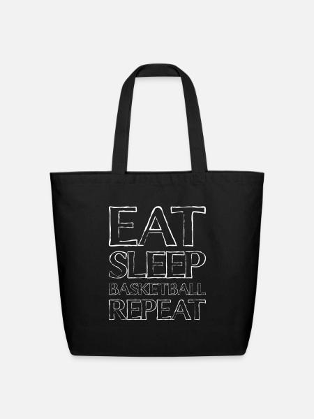 eat sleep basketball - Eco-Friendly Cotton Tote - black