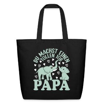 Papa Vatertag Papa Elefant Papa Vatertag - Eco-Friendly Cotton Tote - black - Front