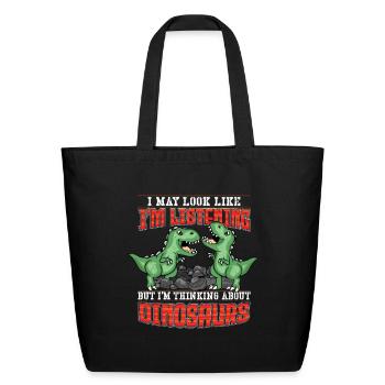 Dinosaur Gift Kids T-Rex Prehistoric Dinosaur - Eco-Friendly Cotton Tote - black - Front