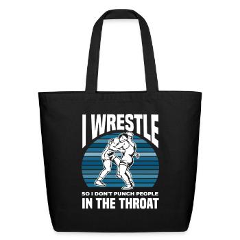 Wrestling Wrestle Sport Hobby - Eco-Friendly Cotton Tote - black - Front