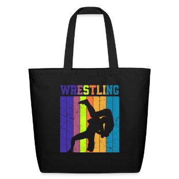 Wrestling - Eco-Friendly Cotton Tote - black - Front