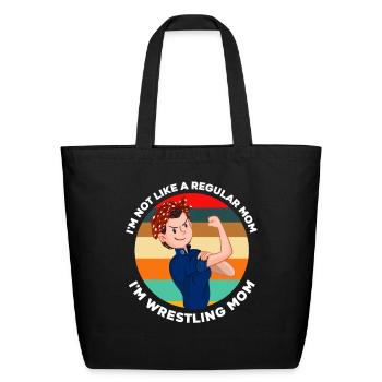 Wrestling Mom - Eco-Friendly Cotton Tote - black - Front