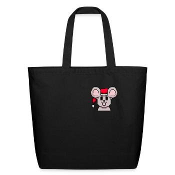 Mouse Pixelated Christmas - Funny Mouse Xmas - Eco-Friendly Cotton Tote - black - Front