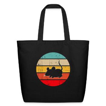 mouse retro - Eco-Friendly Cotton Tote - black - Front