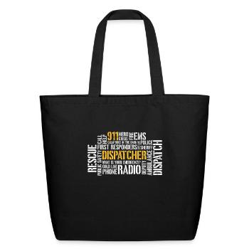 911 Dispatcher - Eco-Friendly Cotton Tote - black - Front