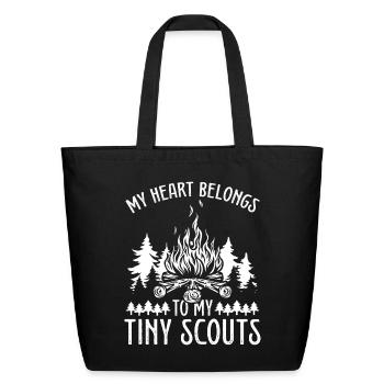 Girl Scout Leader My heart belong to tiny Scouting - Eco-Friendly Cotton Tote - black - Front