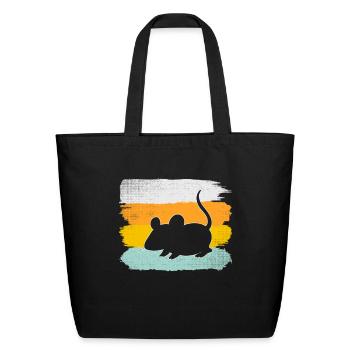 mouse retro - Eco-Friendly Cotton Tote - black - Front