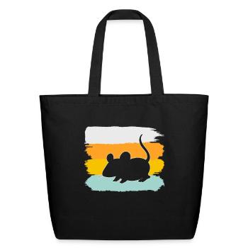 mouse retro - Eco-Friendly Cotton Tote - black - Front