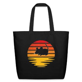 mouse retro - Eco-Friendly Cotton Tote - black - Front