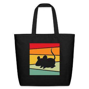 mouse retro - Eco-Friendly Cotton Tote - black - Front