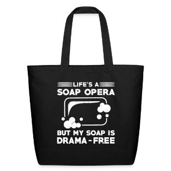Funny Soapmaker T-Shirt - Eco-Friendly Cotton Tote - black - Front