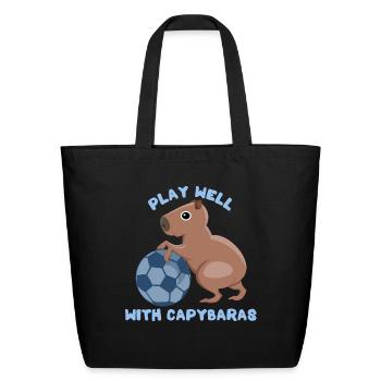 Capybara Whisperer Wildlife Animal Cavy Rodent - Eco-Friendly Cotton Tote - black - Front