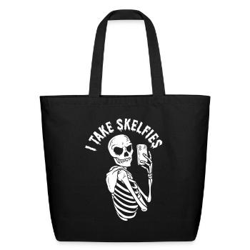 I Take Skelfies Radiology Technician Rad Tech - Eco-Friendly Cotton Tote - black - Front