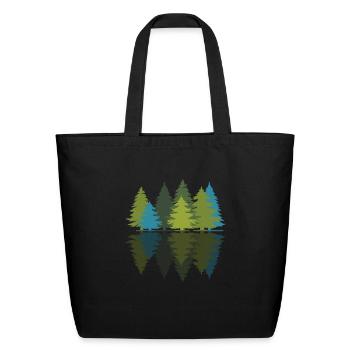 Forest Pine Trees - Eco-Friendly Cotton Tote - black - Front