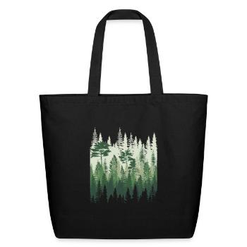 Forest Pine Trees - Eco-Friendly Cotton Tote - black - Front