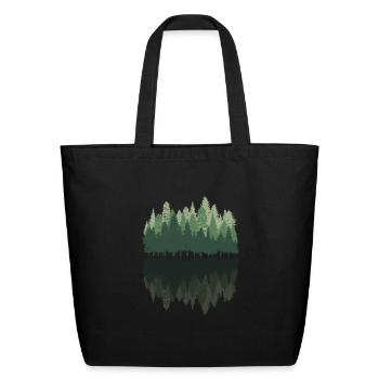 Forest Pine Trees - Eco-Friendly Cotton Tote - black - Front