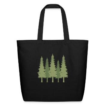 Forest Pine Trees - Eco-Friendly Cotton Tote - black - Front