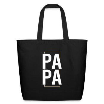 papa - Eco-Friendly Cotton Tote - black - Front
