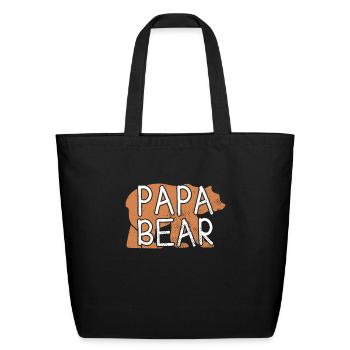 papa bear - Eco-Friendly Cotton Tote - black - Front