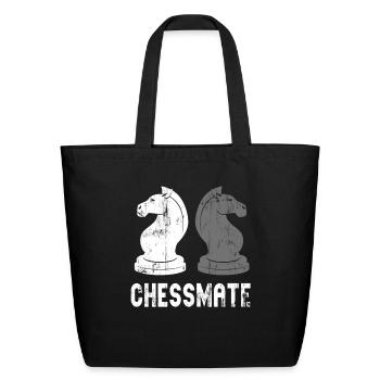 Chessmate Funny Chess Player Partner - Eco-Friendly Cotton Tote - black - Front