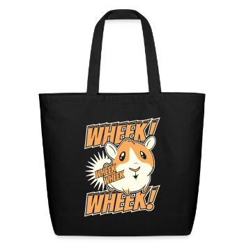 Wheek Long Hair American Crested Cavy Caviidae - Eco-Friendly Cotton Tote - black - Front