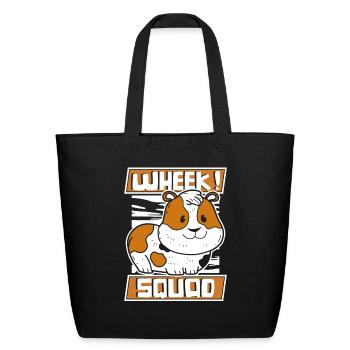 Wheek Squad American Crested Cavy Caviidae Guinea - Eco-Friendly Cotton Tote - black - Front