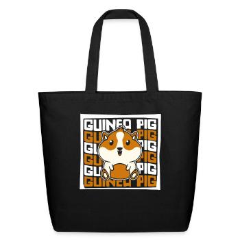 Cavy Caviidae Long Hair American Crested Guinea - Eco-Friendly Cotton Tote - black - Front