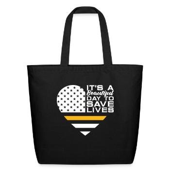 911 Dispatcher It's A Beautiful Day To Paramedic - Eco-Friendly Cotton Tote - black - Front