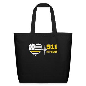 911 Dispatcher First Aid Operator Police Paramedic - Eco-Friendly Cotton Tote - black - Front