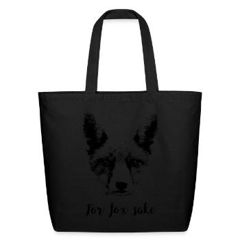 For Fox Sake - Eco-Friendly Cotton Tote - black - Front