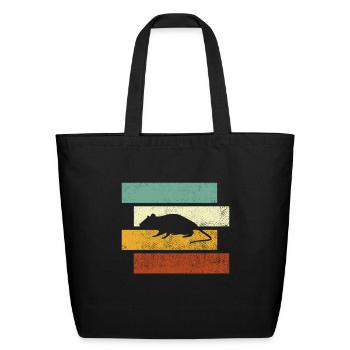 mouse retro - Eco-Friendly Cotton Tote - black - Front