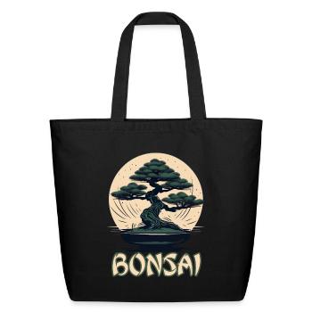 Bonsai Tree Bonsai Bowl Japanese Tree for a - Eco-Friendly Cotton Tote - black - Front