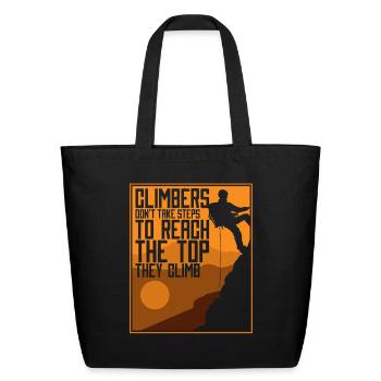 Climbers Don't Take Steps Sport Free Alpine - Eco-Friendly Cotton Tote - black - Front