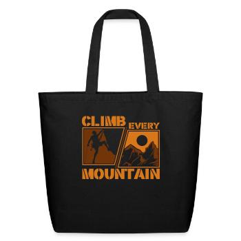 Climb Every Mountain Outdoor Speed Sport Free - Eco-Friendly Cotton Tote - black - Front