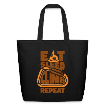 Eat Sleep Climb Repeat Sport Free Alpine Climber - Eco-Friendly Cotton Tote - black - Front