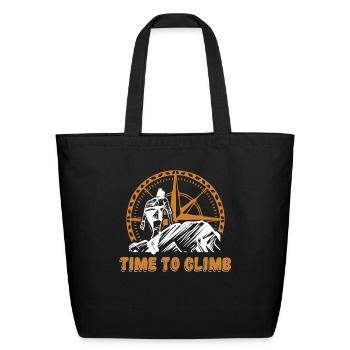 Time To Climb Sport Free Alpine Outdoor Speed - Eco-Friendly Cotton Tote - black - Front