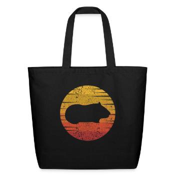 Retro Guinea Pigs American Crested Cavy Caviidae - Eco-Friendly Cotton Tote - black - Front