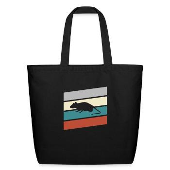 mouse retro - Eco-Friendly Cotton Tote - black - Front