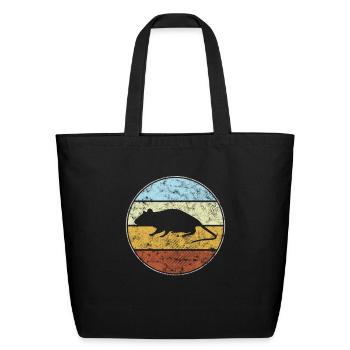 mouse retro - Eco-Friendly Cotton Tote - black - Front