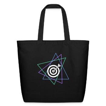Geometric Bullseye Target - Eco-Friendly Cotton Tote - black - Front