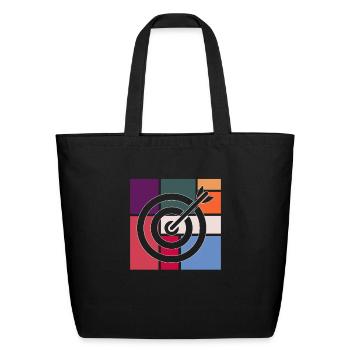 Bullseye Target Retro - Eco-Friendly Cotton Tote - black - Front